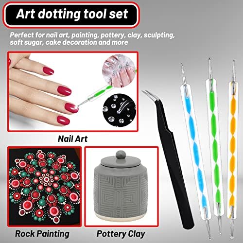 B7000 Rhinestone Glue for Jewelry Making, Clear Craft Glue with Precision Tips Dotting Pens for Metal, Stone, Nail Art, Beading, Wood, Glass - 0.5 fl oz, 3 Packs