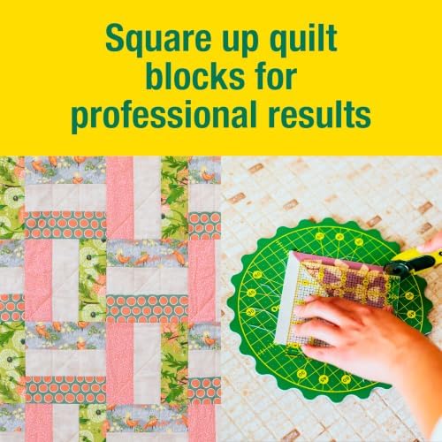 Omnigrid 360 Rotating Self-Healing Cutting Mat, 8 Inch Precision Fabric Cutting Mat with Durable Surface for Quilting, Sewing & Crafts