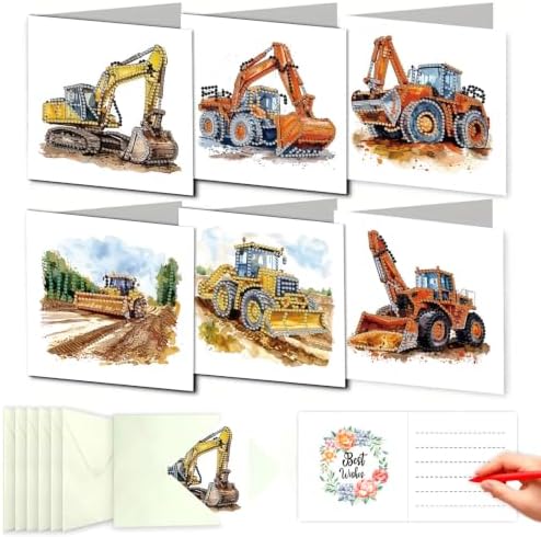 DDGYP 6 Pack,Diamond Painting Greeting Cards with Envelopes, 5.9x5.9in