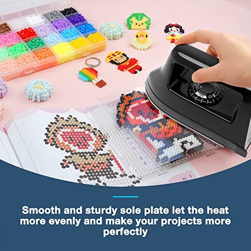 Mini Crafts Iron Handy Heat Press Machine Kit Portable with PVC Doormat for Heat Transfer, Charging Base Accessories for DIY T-Shirt Shoe Bag Vinyl Projects
