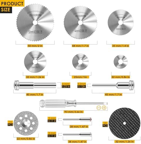 44 Pcs Cutting Wheel Set Compatible with Plastic for Rotary Tool
