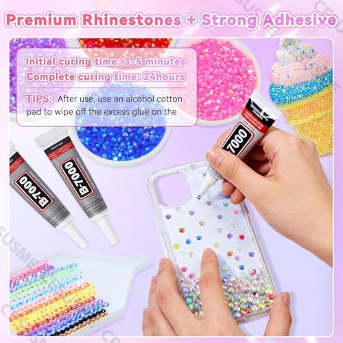 28000 Pcs Rhinestones Bedazzling Kit, Transparent Resin Gems for Crafting