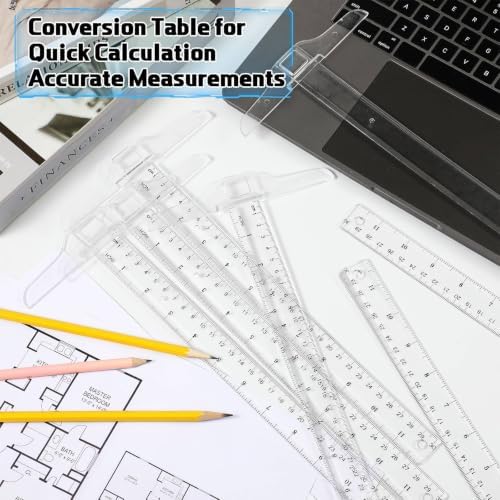 Pangda 4 Pcs 12 Inch T-Square Ruler Plastic for Drafting Drawing