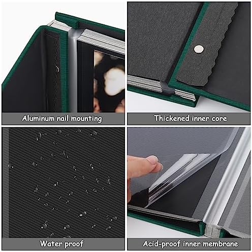 Zesthouse Photo Album Self Adhesive Pages, 60 Pages Magnetic Scrapbook Albums with Sticky Page, Photos Album Holds 8x10 & 5X7 & 4x6 & 6x8 & 3x5, Large Picture Book Ideal Gift for Family Wedding Baby