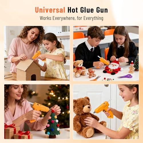 Katerk 3.7V Cordless Hot Glue Gun Kit with 15 Glue Sticks, 90s Fast Heating