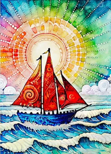DIAMOND ART CLUB Sailing Away Diamond Art Kits for Adults