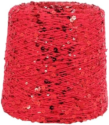 ECYC Ltd 153 Yards Cotton Sequin Yarn, Sparkle Sequin Thread Yarn Knitting Cotton Yarn Glitter Sequin Yarn for Crocheting and Knitting, DIY Craft Projects