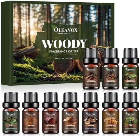 Woody Essential Oils Gift Set,Wood Fragrance Oil for Diffuser