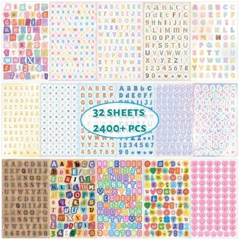 2400Pcs Magazine Letter Stickers for Scrapbook Album,Cute Vintage Ransom Alphabet Stickers, Junk Journal, Journaling, DIY Crafts -32 Sheets Sticker Letters for Scrapbook Supplies, with Tweezers