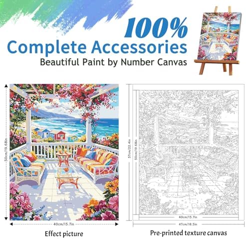 ZTOTZ Paint by Numbers with Landscape Flower Paint by Numbers Kit for Adults Beginner
