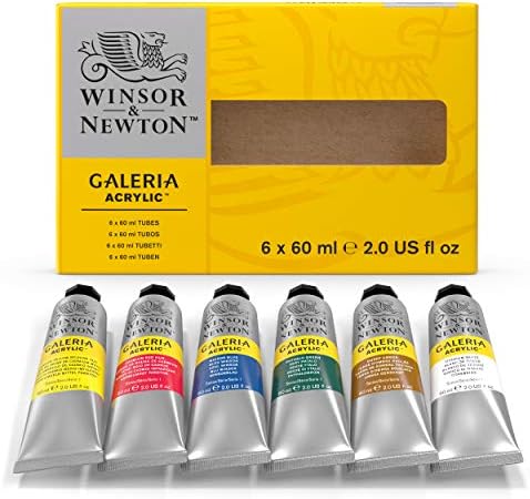 Winsor & Newton Galeria Acrylic Paint, 6 x 60ml (2--oz) Tube Paint Set