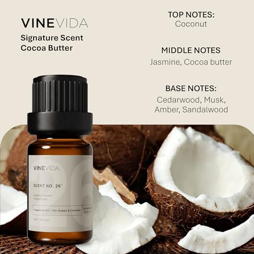 VINEVIDA [0.33oz] Cocoa Butter Fragrance Oil for Candle Making and Soap Making - Premium Candle Scents for Soy Candles