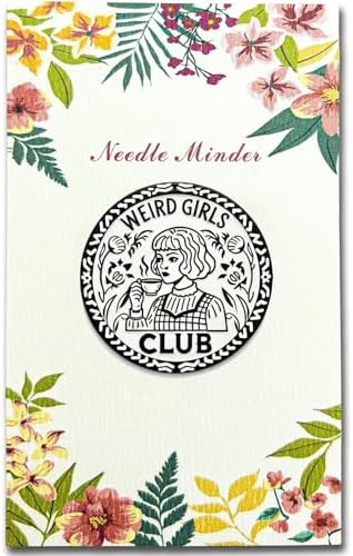 Needle Minder for Keeping Sewing & Embroidery Needles – Magnetic Needlepoint Holder, Cross Stitch Supplies – Secure & Decorative Needle Minders for Stitching & Crafting (Weird Girls Club)