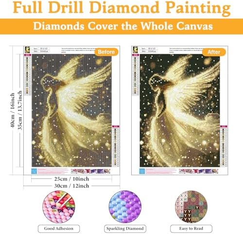 Okarina Diamond Art Kits for Adults & Beginners, Angel Diamond Painting Kit