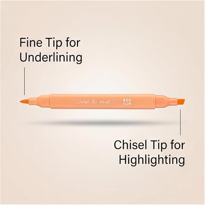 konket 6Pcs Aesthetic Cute Highlighters with Soft Chisel Tip, Double Ended Highlighter, Quick Dry Assorted Colors Highlighters Markers for School Supplies and Office Journaling