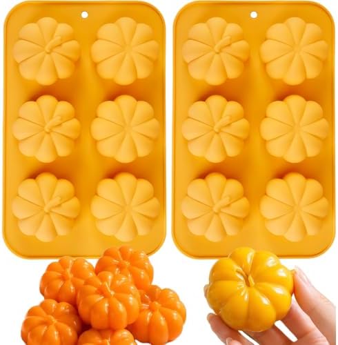 Fall Pumpkin Soap Molds, 2 Pack Thanksgiving Pumpkin Silicone Molds