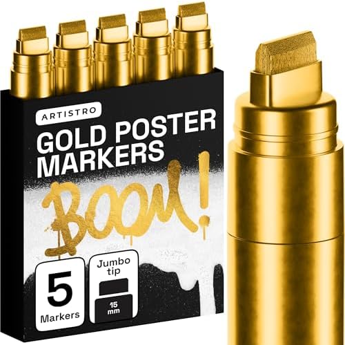 ARTISTRO Gold Paint Pens - Jumbo Tips - Set of 5
