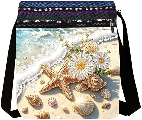 LSQFS Diamond Art Bags Crossbody Kit - DIY Diamond Painting Art Bag for Adults, Gem Art Craft Kits for Women, Stylish Diamond Art Projects Purse as Gift