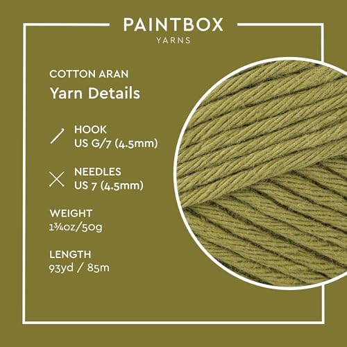 Paintbox Yarns 100% Cotton Aran Yarn 1.76oz / 50g, 93yds / 85m