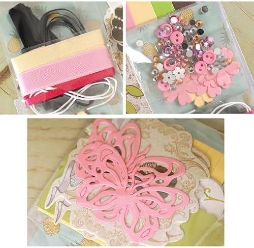 Huralona Handmade DIY Greeting Card Kits Includes 15 Blank Cards 15 Colorful Envelopes with Decoration Accessories for Craft Birthday Thanksgiving Christmas Wedding Invitation Card (Pink 018)