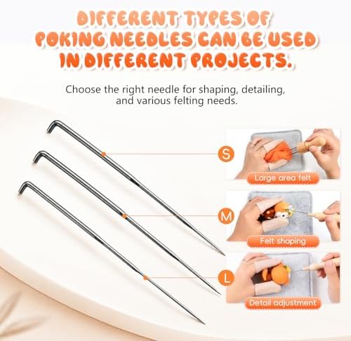LUDOTEK 75-Piece Complete Needle Felting Tool Set with Storage Box, 3 Sizes Felting Needles, 8-Needle & Single-Needle Handles, Wool Felting Pad for DIY Craft Projects