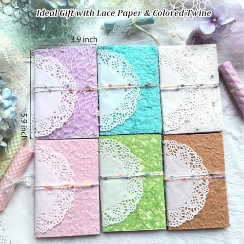 102 Unique Textured Scrapbook Papers and Mesh Fabric Sheets(17 Designs × 6 Colors), Handmade Craft paper for Scrapbooking, Junk Journal, Card Making Supplies, Planner, Collage (5.9" x 3.9")