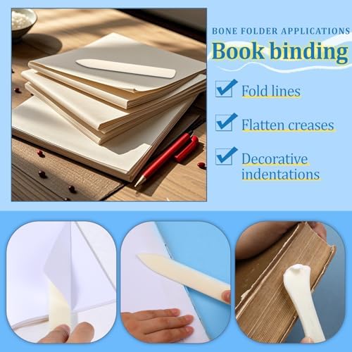 9 Pcs Bone Folder Tool Scoring Tool Folding Bone Plastic Paper Folding Tool Book Binding Kit Leather Burnishing Card Making for Folding Scoring Creasing Origami Scrapbooking (Pack of 3)