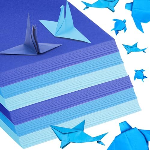 Kigeli 300 Sheet Origami Paper 6 x 6 Inch Square, Blue