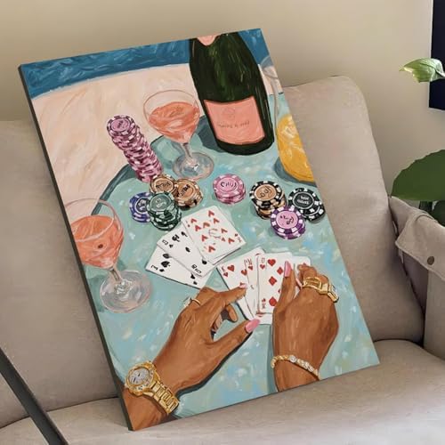 Light Green Poker Diamond Art Kits for Adults Diamond Painting Kits