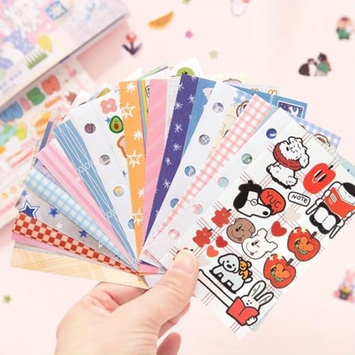 30 Sheets Cartoon Aesthetic Sticker Book - Cute Kawaii Scrapbook Stickers, Adhesive Notes & Memo Pads for Planner, Journal, Photo Album, Water Bottle DIY Crafts (Little Wishes Pink)