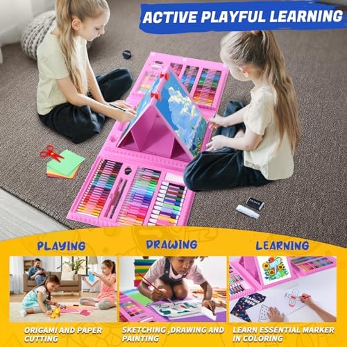 All in One Art Supplies Include Drawing Kit, Origami & Paper-Cutting Crafts