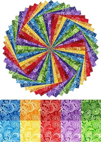 4"x4" 200pcs Cotton Fabric Squares for Sewing Quilting Supplies- Paisley