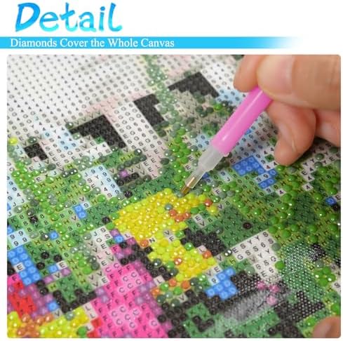 MRMIOOM 5D Diamond Art Kits for Adults, DIY Spring Streets Diamond Painting Dots Kits for Adults Beginner, City Scene Full Round Gem Crystal Art for Home Wall Decor 12x 16 in