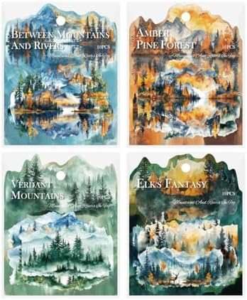 40 Pcs Aesthetic Nature Landscape Stickers for Junk Journaling