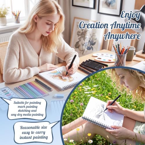7.6 × 7.6 Inch Marker Sketchbook,120gsm Drawing Paper for Alcohol Markers | Acid-Free Smooth Drawing Paper, Ideal for Blending And Layering, Works with Markers, Pens, Pencils & Brush Lettering