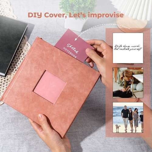 Sketchbook for Drawing, Square Hardcover Sketch Book,200GSM,8 x 8,Pink