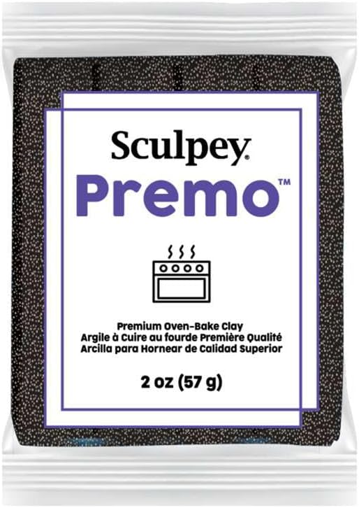 Sculpey Premo™ Polymer Oven-Bake Clay, Twinkle Twinkle Black Glitter, Non Toxic, 2 oz. bar, Great for jewelry making, holiday, DIY, mixed media &more. Premium clay perfect for clayers and artists.