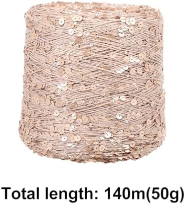 ECYC Ltd 153 Yards Cotton Sequin Yarn, Sparkle Sequin Thread for Knitting & Crocheting, DIY Craft Projects
