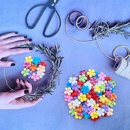 200 Pcs Handmade Mulberry Paper Stephania Venosa Flowers Petals 15x15 mm Scrapbooking Wedding DIY Craft Supplies Card Artificial Flowers (Mixed 10 Colors,)