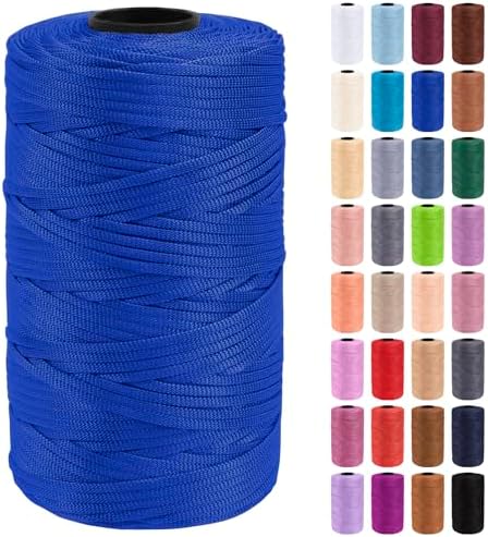 JeogYong Polypropylene Ribbon Yarn 3mm x 218 Yards Flat Macrame Cord 3mm Crochet Yarn for Handbags, Shopping Bags, Sun Hats, Shoes, DIY Crafts, Decorative Projects