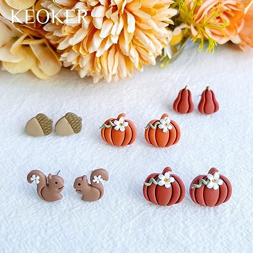 Keoker Fall Polymer Clay Cutters - Maple Leaf Shapes for Earrings, 9 Autumn Clay Earrings Cutters