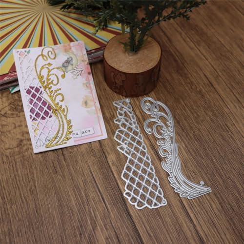 Cutting Dies Metal Stencils Scrapbooking Tools DIY Embossing Template for Paper Card Making Album Arts Crafts Supplies (Lace Greeting Card-10.1x5.4cm)