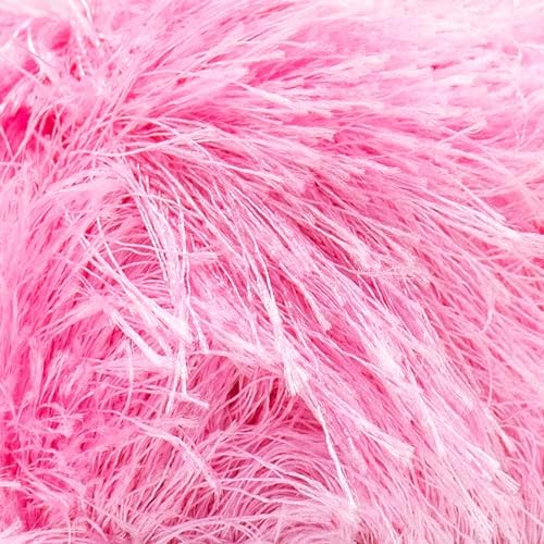 Estako Eyelash Yarn, Soft Fuzzy Faux Fur for Crochet and Knitting, Pink
