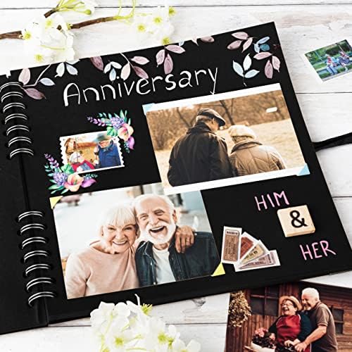 Scrapbook Album, 70 Pages, 10 x 10 Inch, Black Photo Album, Scrap Book | Hardcover with Thick 250 GSM Kraft Paper, Ideal for Your Scrapbooking Albums, Art & Craft Projects (Black, 10 x 10 Inch)