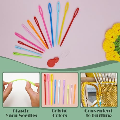 DeliaVo 49 Pcs Yarn Needles Set, Crochet Kit for Knitting Sewing Weaving
