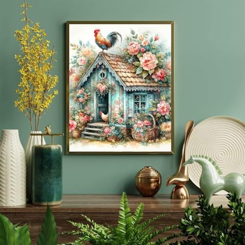 Chicken Coop Paint by Numbers for Adults - Paint by Number on Canvas