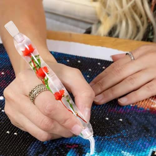 Praise V Do Diamond Painting Pen,Diamond Art Pen,Diamond Painting Pen Kit Tool Accessories Stylus Drill Pen for Diamond Painting Nail Art Cell Phone Decoration Diamond Art 3RedFlowers