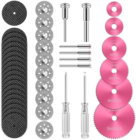 44 Pcs Pink Cutting Wheel Set Compatible with Plastic for Rotary Tool