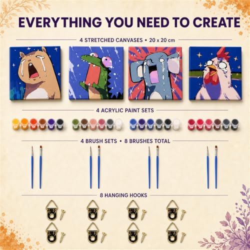 Yiolikan Paint by Number Kits forAdult and Beginner -4 Pack