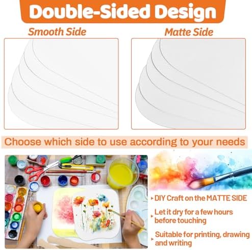 LOTMER 25 Sets Church Fans Handheld Kit | 50 Blank Cardstock Fan Sheets and 25 Wavy Wooden Sticks for DIY Painting, Custom Fans, Church Events and Craft Projects